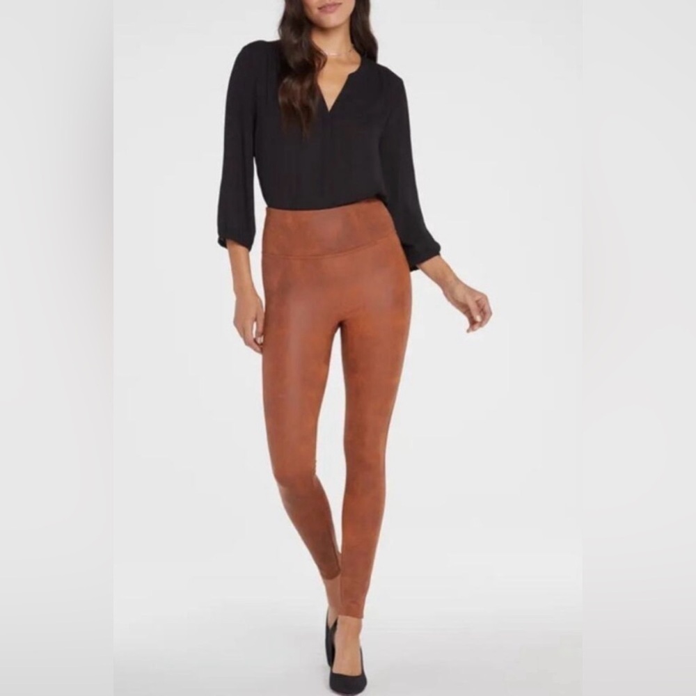 NYDJ Sculpt-Her Coated Skinny Leggings Lift Tuck in Walnut Women's Sz XL